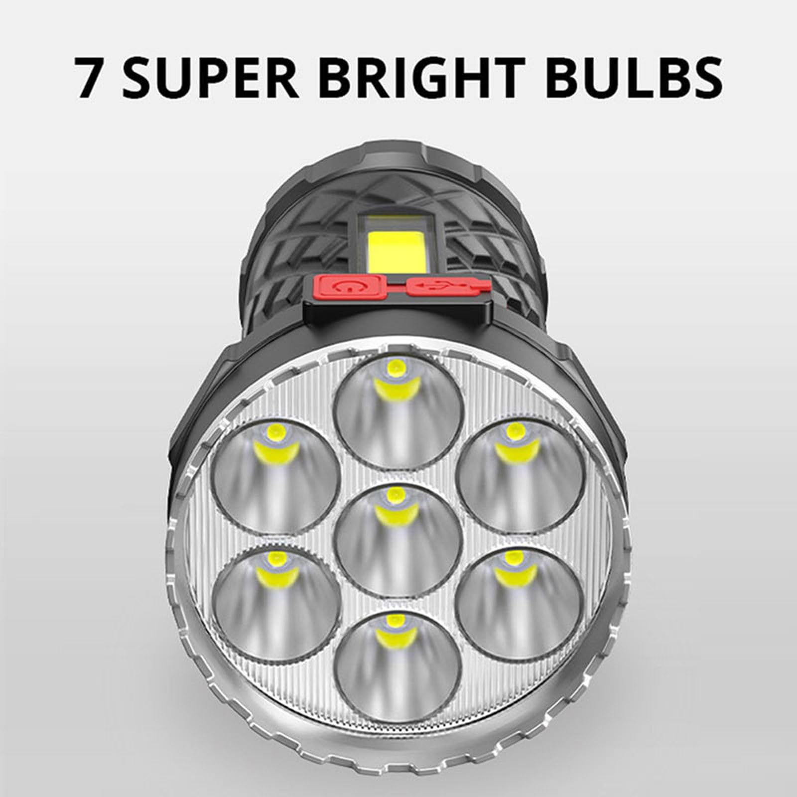 Torcia a LED ricaricabile da 200000 lumen, ad alta potenza, per uso esterno e di emergenza, torcia luminosa, design compatto per la portabilità