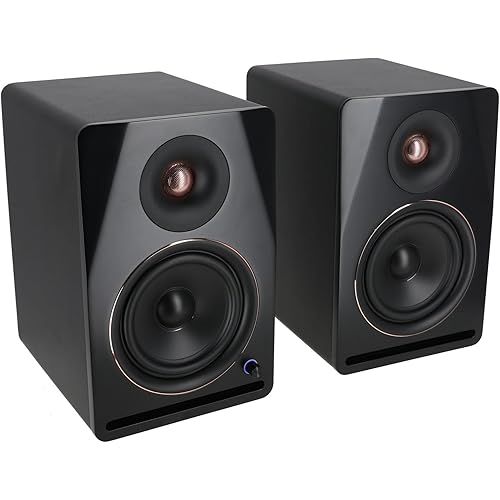 Rockville APM8B V2 8-Inch Powered Studio Monitor Speakers, Pair (Black, Bluetooth)