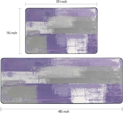 Vista 246 de TOMWISH - Tapetes de cocina para piso, color turquesa, gris, abstracto, pintura artística, 17 x 48 + 17 x 24 pulgadas, juego de alfombras de cocina