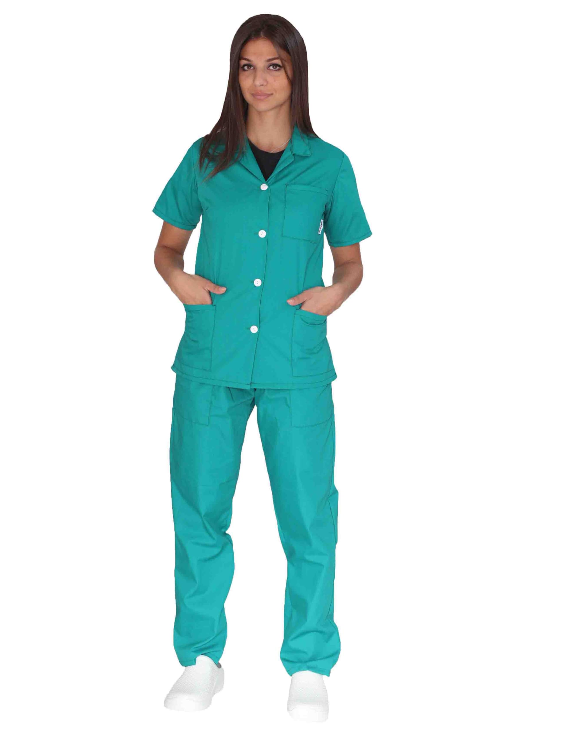 tessile astorino tesil astorino Uniforme completo de hospital con botones diferentes colores y pantalones sanitarios completos para estudiantes de enfermería y OSS