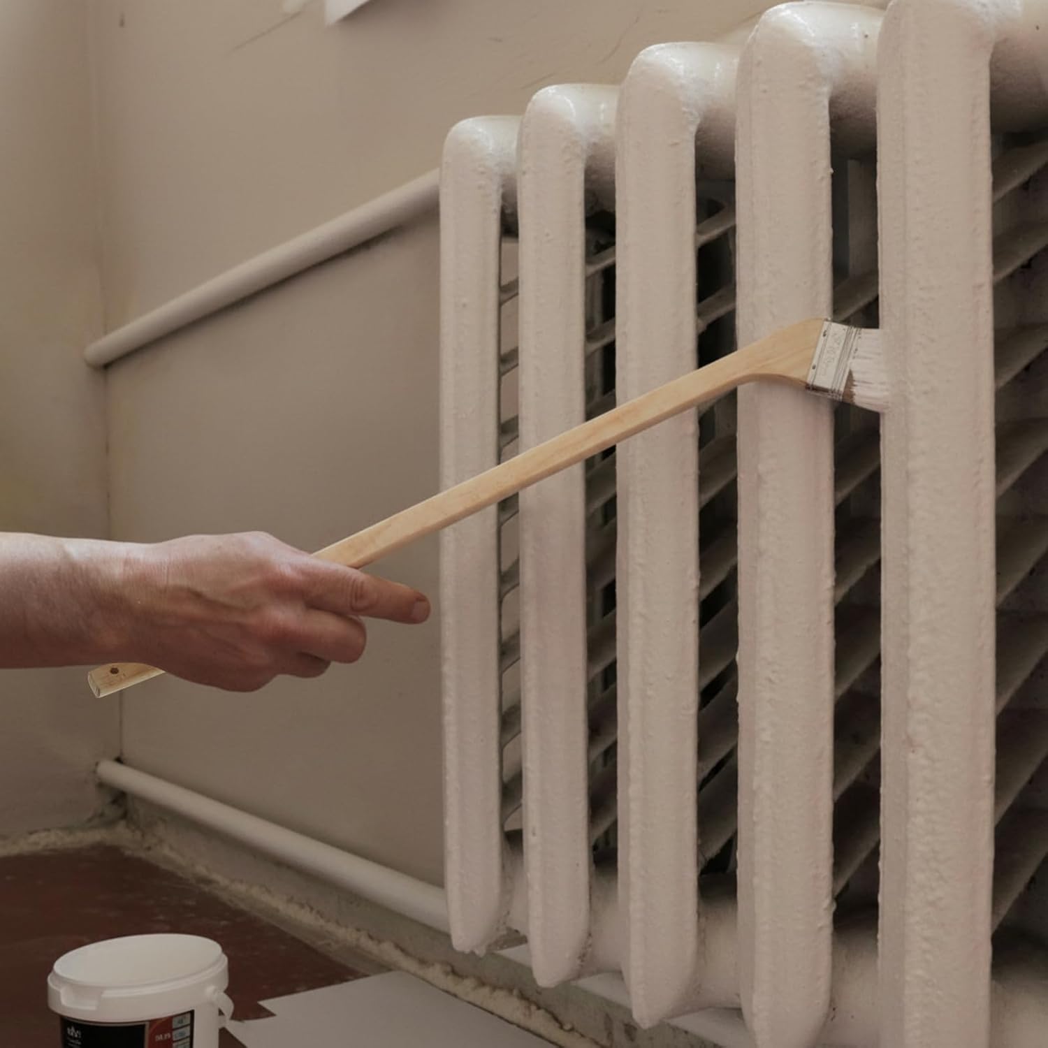 2 Pack Hockey Long Stick Paintbrush - 3-inch Brush Head & 29-inch Long Handle Paint Brush for Fine Painting of Ceiling Corners, No Ladder Required