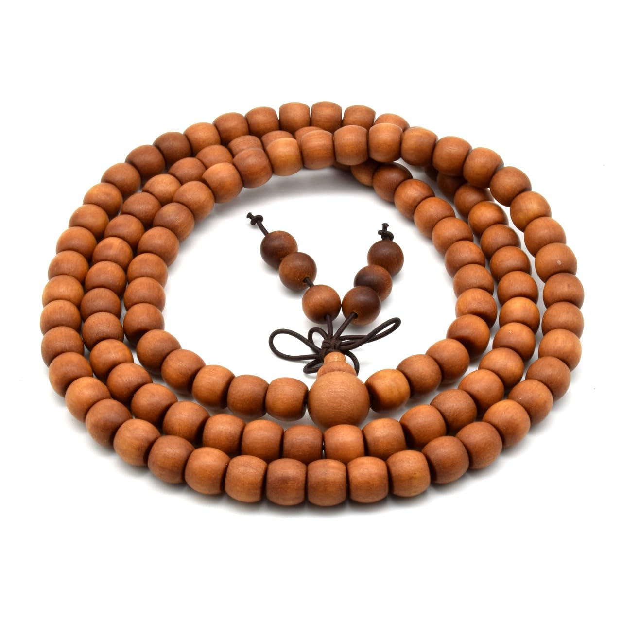 Zen Dear Unisex Teak Wood Prayer Beads Buddha Buddhist Beads Japa Mala Necklace Bracelet Bead