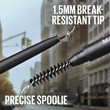 Maybelline Express Brow Ultra Slim Eyebrow Makeup, Brow Pencil with Precision Tip and Spoolie for Defined Eyebrows, Blonde, 1 Count, Packaging May Vary