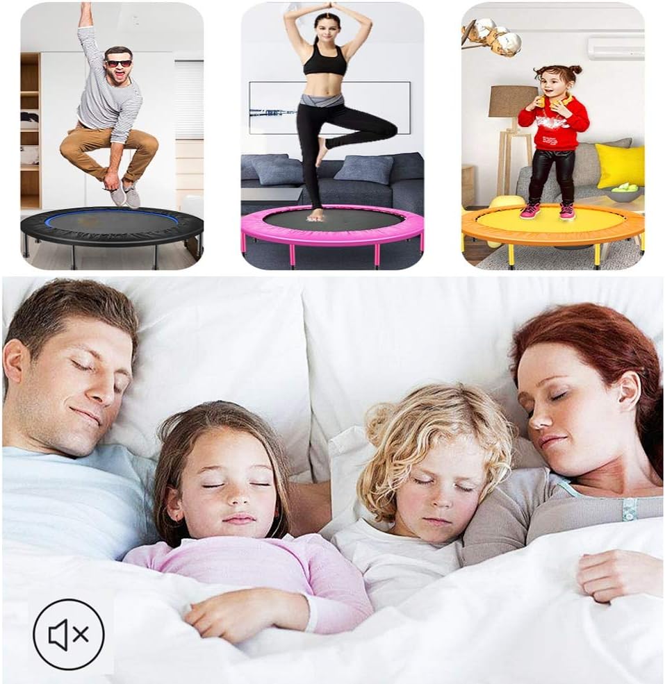 Trampoline 40in Folding Trampoline, Indoor and Outdoor Sports Fitness Toys, Aerobic Exercise for Adults and Children, 2 Models, Load 200kg (Color : Pink, Size : Style 1) image 4 of 6 B088TMP9JK