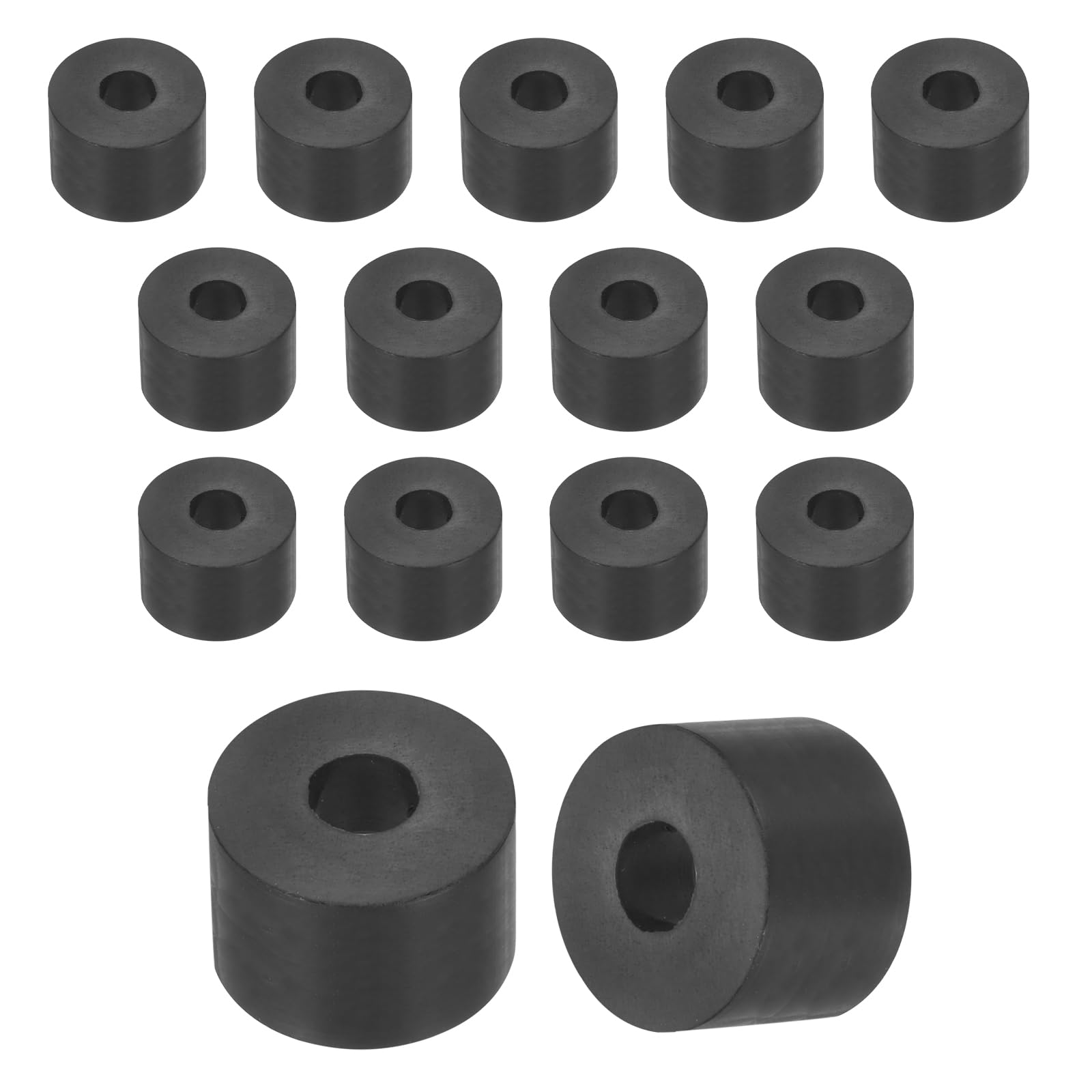sourcing map 6Pcs Rubber Spacers, 40mm OD, 10mm ID, 5mm Thick Black Round Anti Vibration Rubber Pads Isolation Bushings Washer for Home Cars Boat(1.57" OD x 0.39" ID x 0.2" Thick)