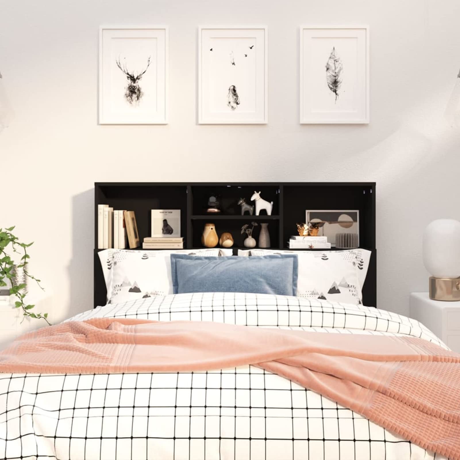 ShGaxin Mueble cabecero, Cabezal De Cama, Cabecera para Cama, Cabezales Dormitorios Modernos, Negro 120x19x103,5 cm