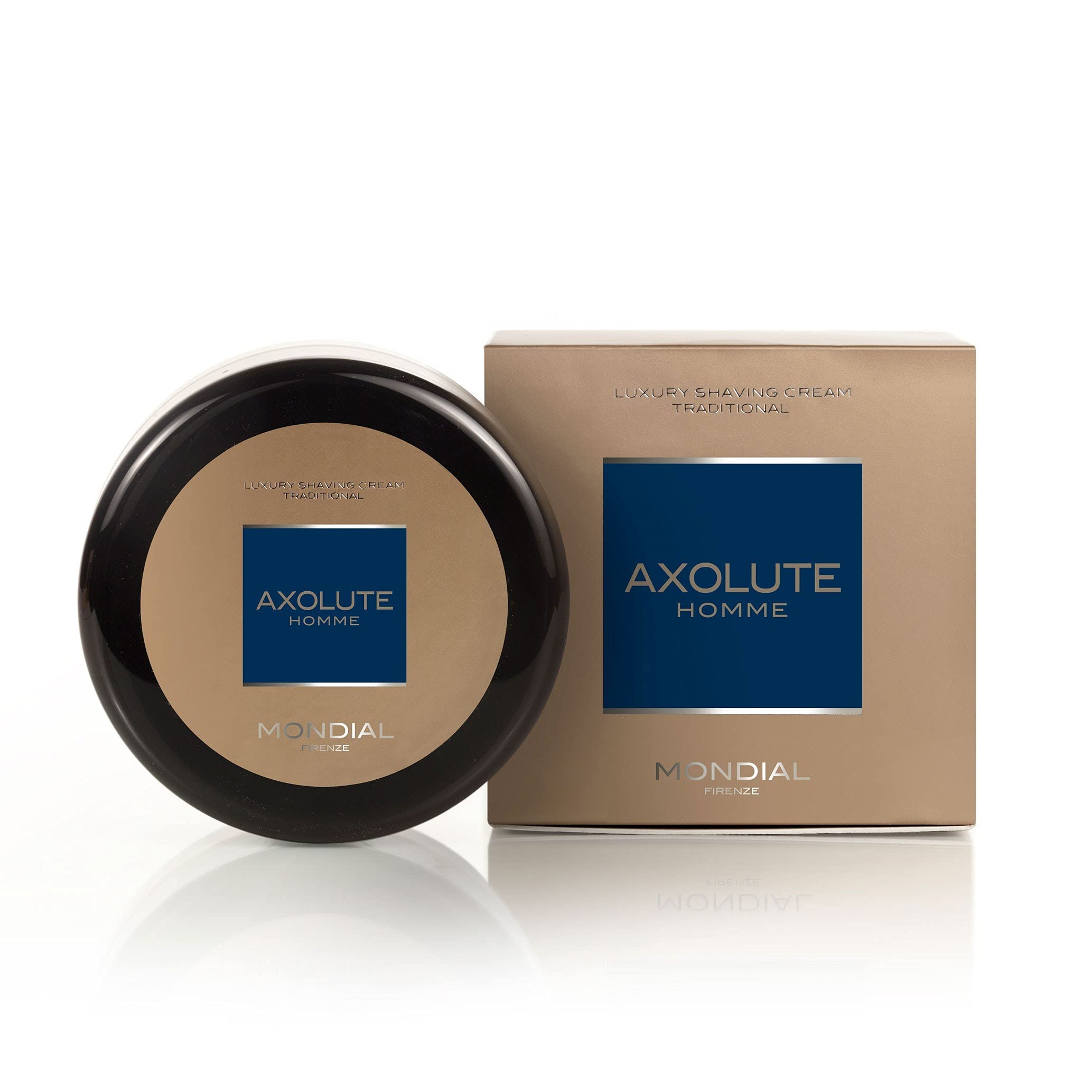 Crema de afeitar Mondial Axolute protege la piel sensible en cada pasada con su bol de 150ml