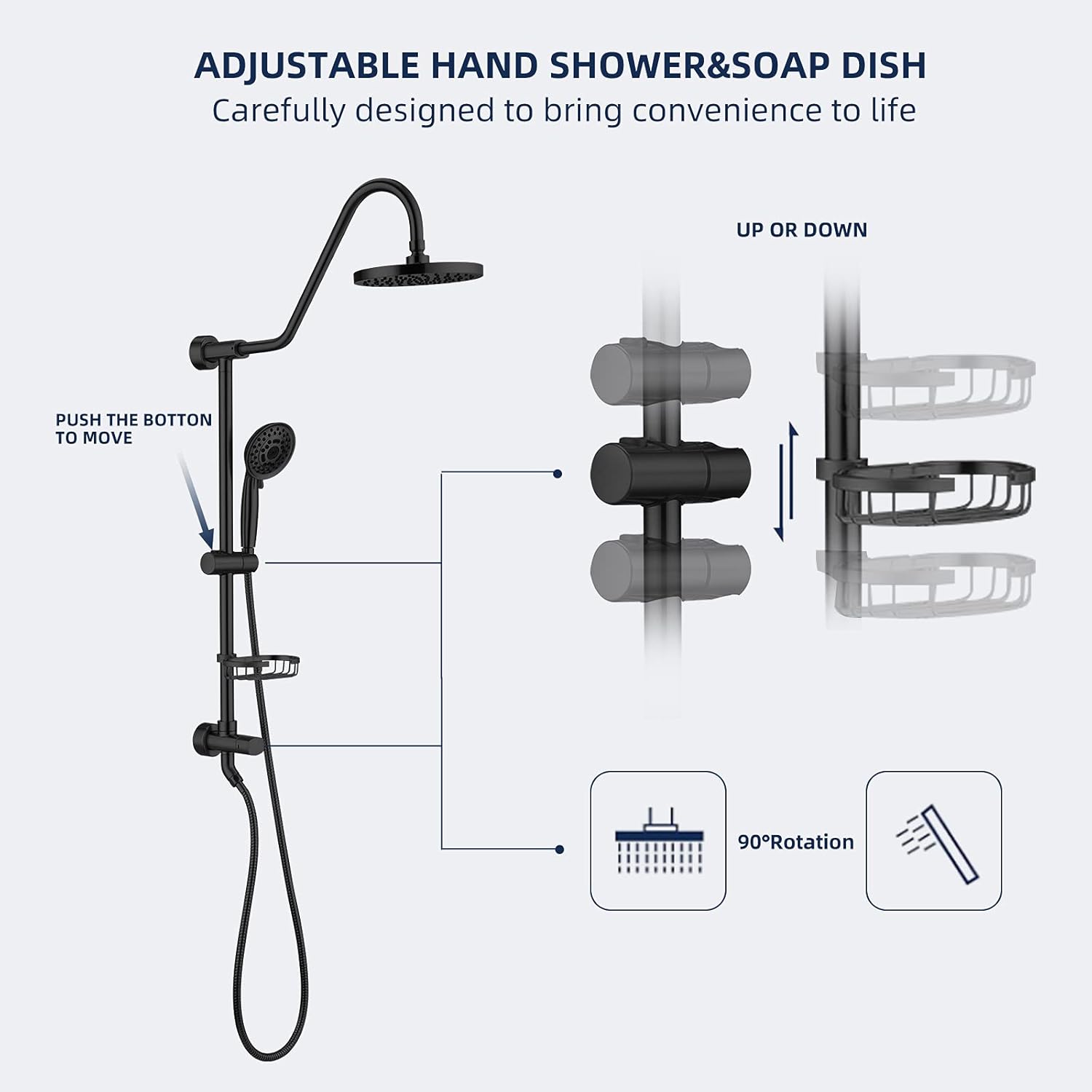 Blасk Frіdау - 80% оƒƒ Shower System with 8 Rain Shower Head, 5-Function Shower Head with Handheld, Adjustable Slide Bar, 59 Stainless Steel Hose, Oil Rubbed Bronze