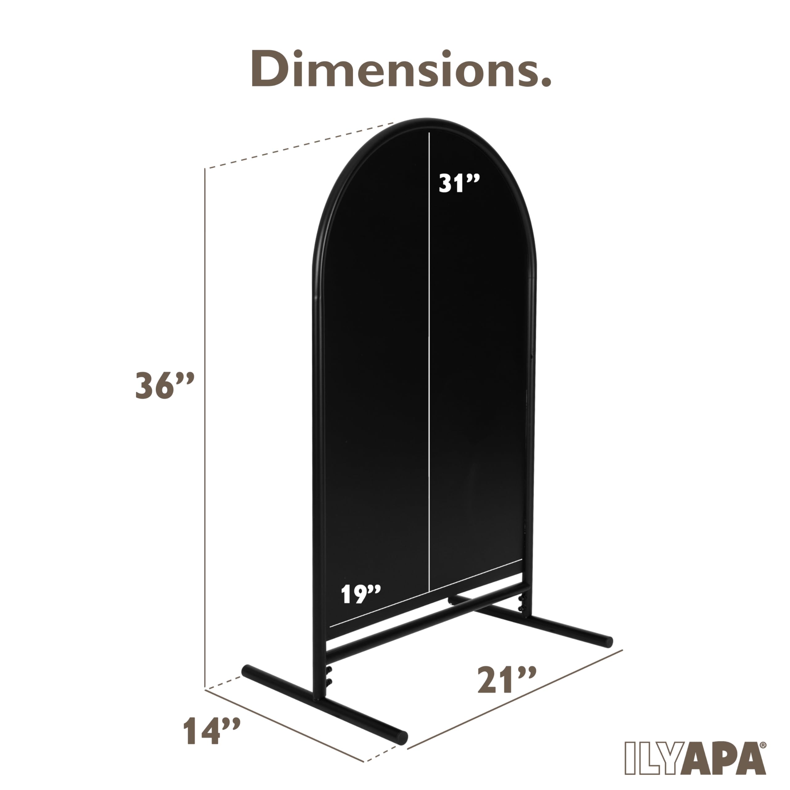 Ilyapa Letrero de pizarra de metal de doble cara oscilante – 21 x 35 pulgadas magnético para acera – Un marco de pizarra alternativa para restaurante, tableros sándwich independientes modernos vintage