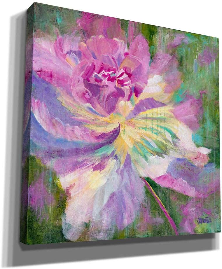 Epic Graffiti ' Raspberry Sundae Peony' by Anne Waters Giclee Canvas Wall Art, 12" x 12", Purple