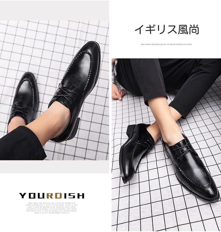 [WOWTAC] 革靴 メンズ ビジネスシューズ 防水高級レザー 外羽根 ストレートチップ 紳士靴 フォーマル ドレスシューズ