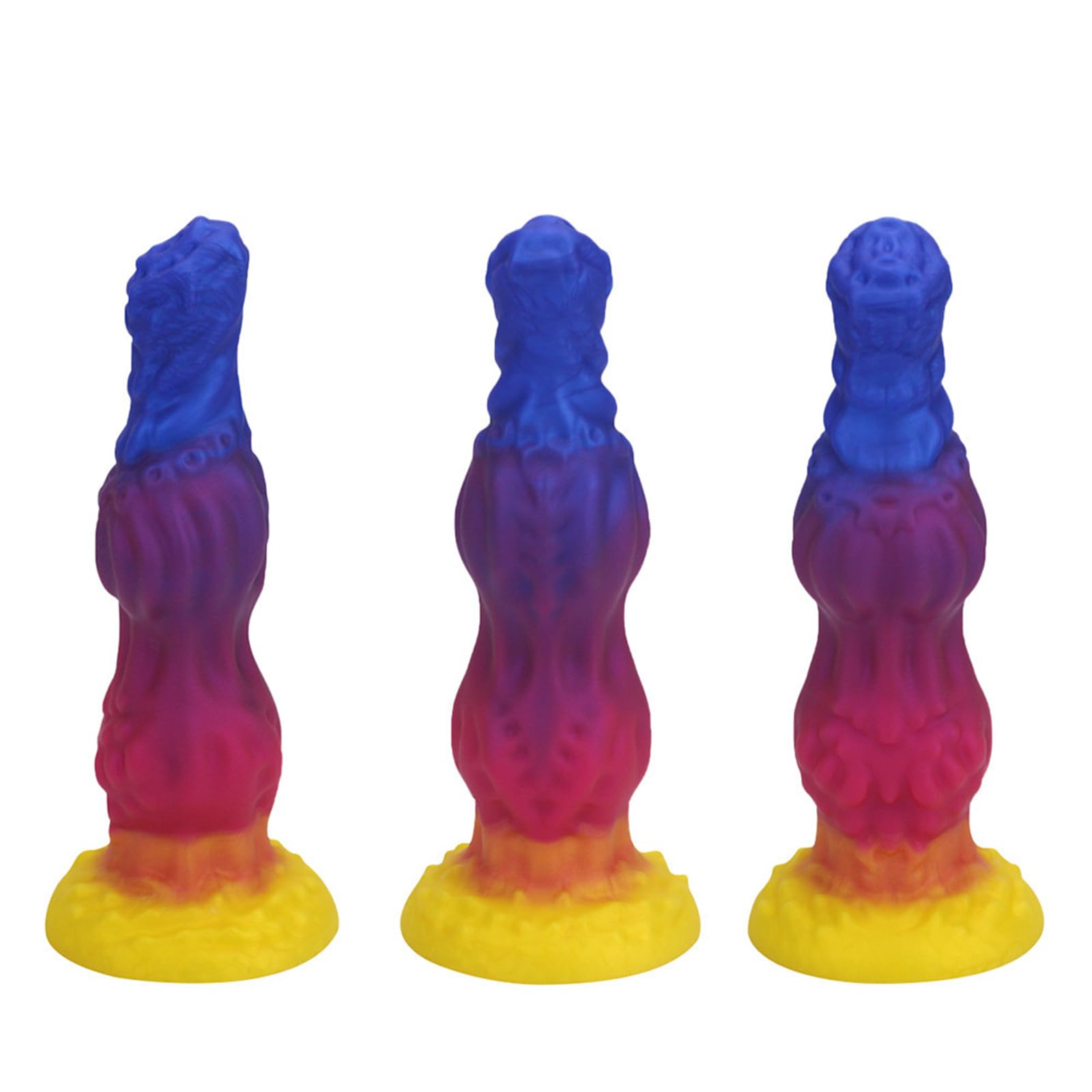 Monster Fantasy Dildo Animale Cane Pene Dildo con Grande Doppio Nodo 5 Misure Plug Anale Silicone Butt Plug Masturbarsi Giocattoli Sessuali for Donne(XL)