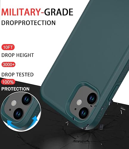 Miniatura 2 de Diverbox Funda para iPhone 12 a prueba de golpes a prueba de caídas protector de pantalla de vidrio templado, funda de protección resistente para