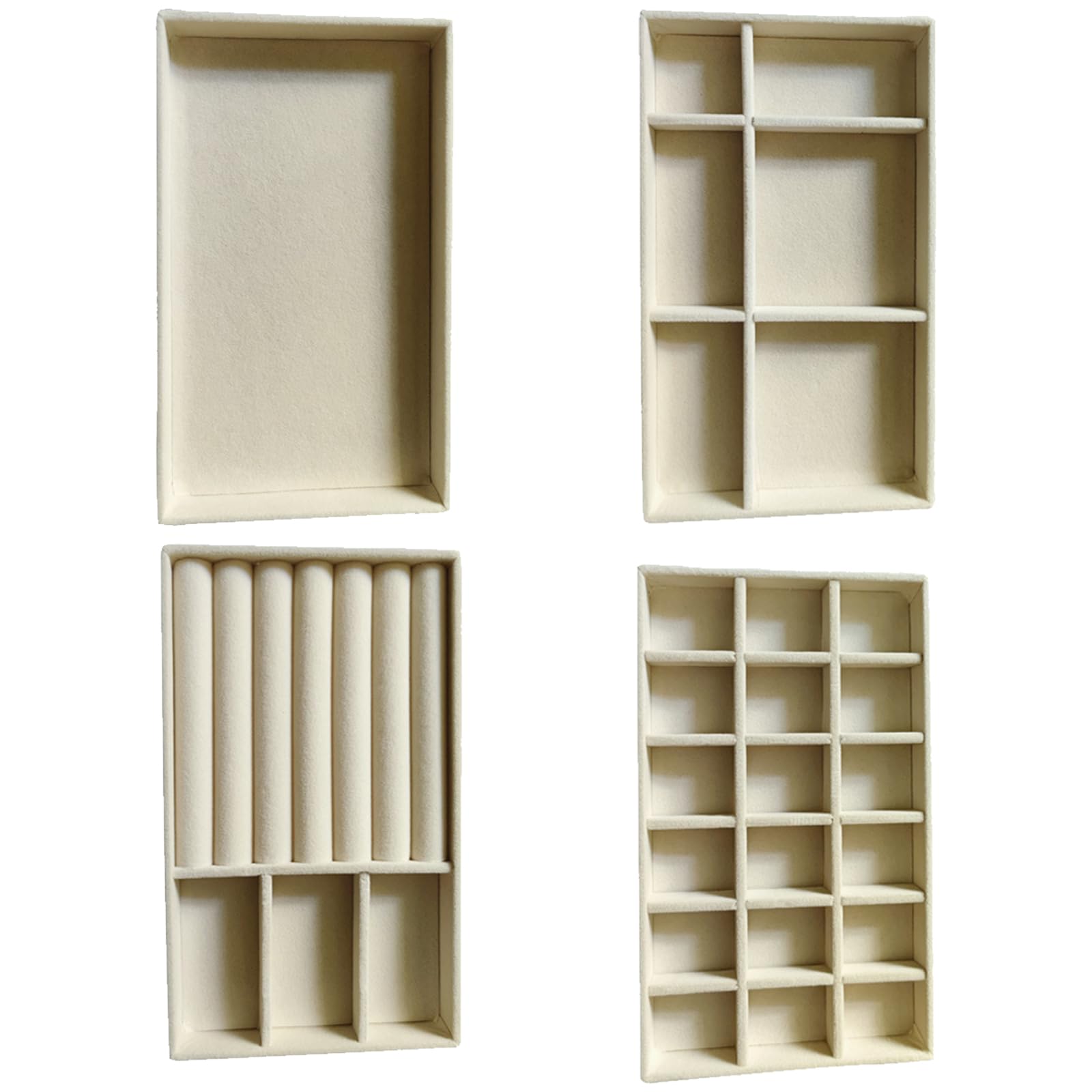 HDOYTXXM 4PCS Soft Small Accessory Tray Jewelry Display Plate Travel Storage Solution Display for Various Occasion Small Organizers with Compartments