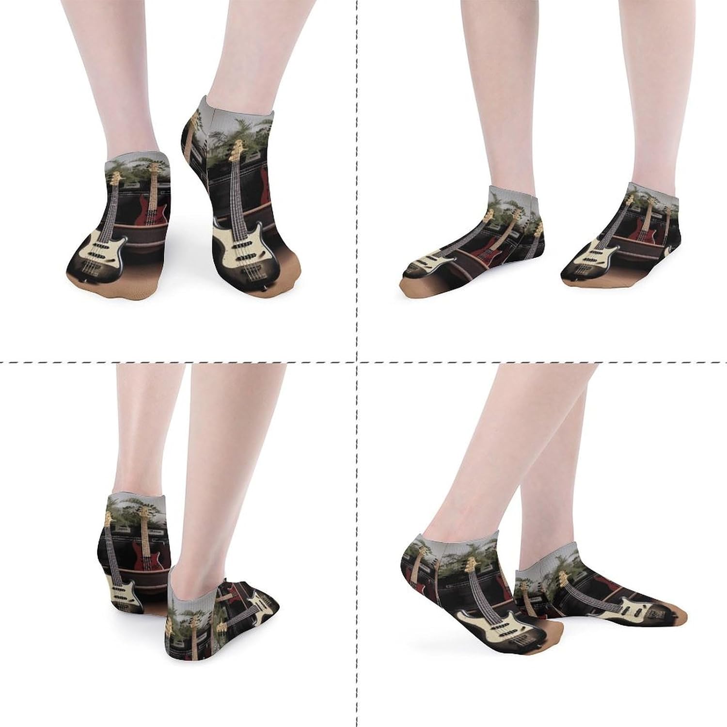 5 Pairs Guitar Ankle Socks Breathable Low Cut Short Socks