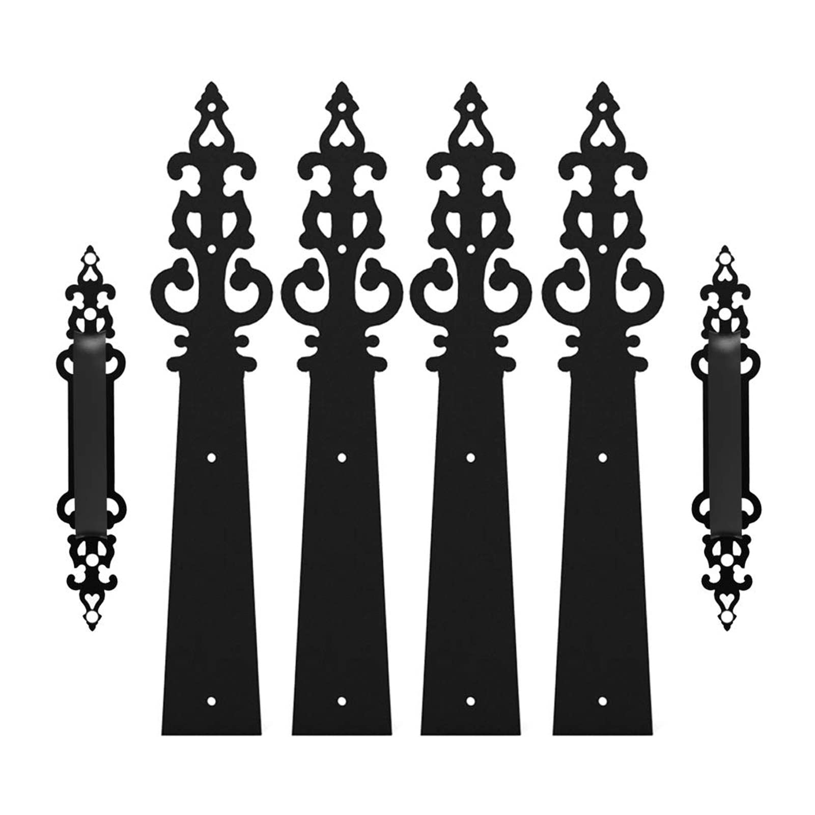Shundeed One Color Decorative Carriage House Garage Handle Hinge，Sliding Barn Door Hardware Kit Braided Style 2 Handles 4 Hinges
