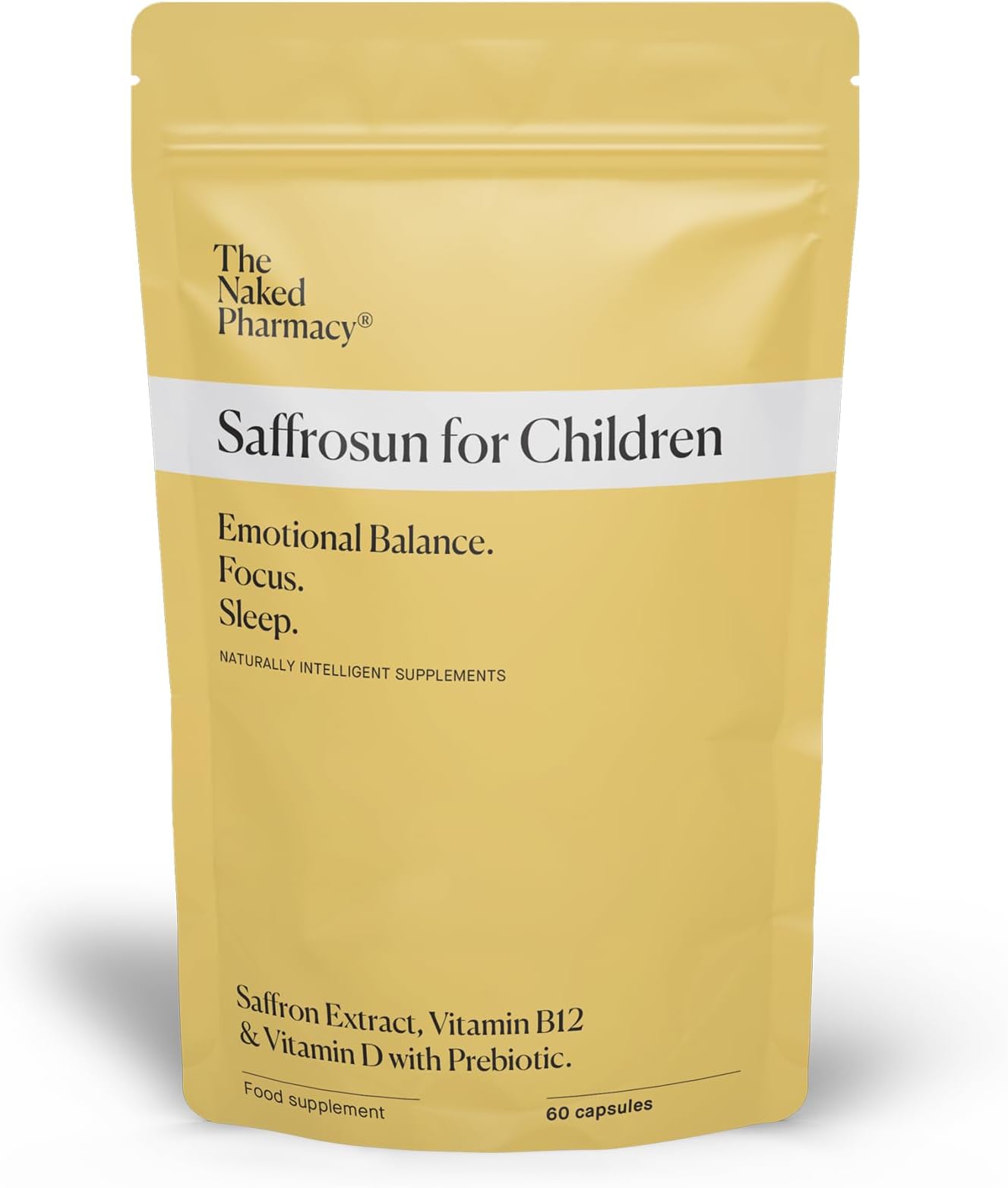 – The Naked Pharmacy | Saffrosun for Children | Sleep & Balance | Natural Saffron Supplements with Vitamins D3 & B12 | High Strength | No Additives | Vegan | 60 Capsules