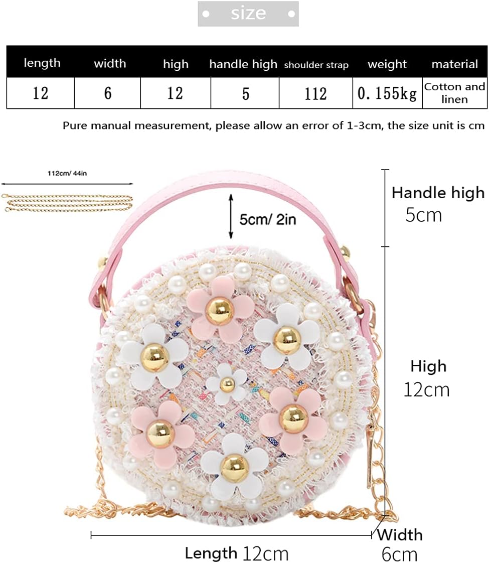 Pearl Lovely Girl Bag Round Pearl Chain Bag Handbag Cute Suitable for Girls - Image 3