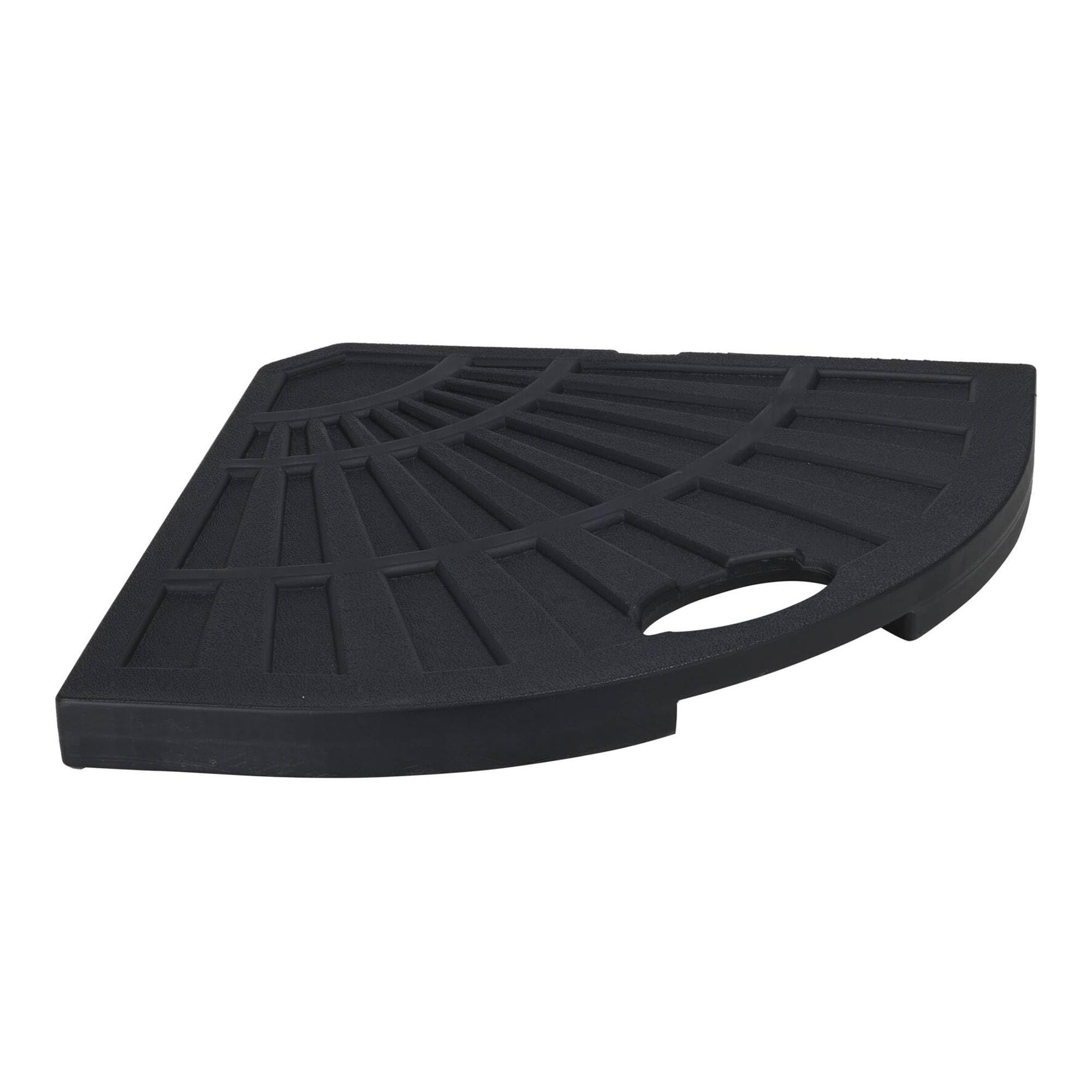 Well Home Base per ombrellone in cemento da 14 kg, resistente e stabile, con manico e design triangolare, 47,5 x 47,5 x 4 cm, Nero, 47,5x47,5x4 cm