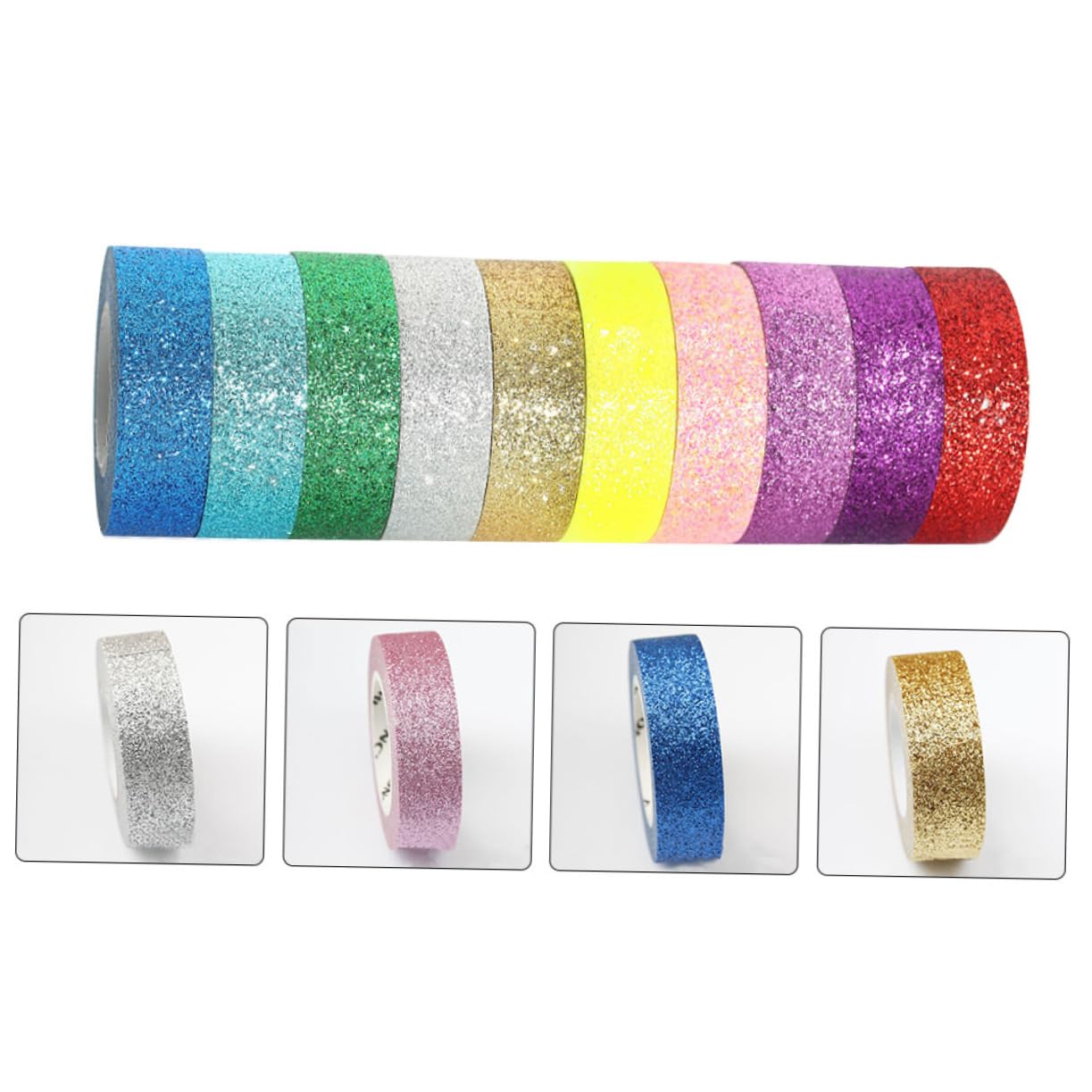 Housoutil 3 Sätze Glitzerndes Washi Tape Teilig Buntes Dekoratives Klebeband DIY Basteln Geschenkverpackung Leicht Klebend ohne Rückstände Vielseitig Klein und Handlich für Büro und