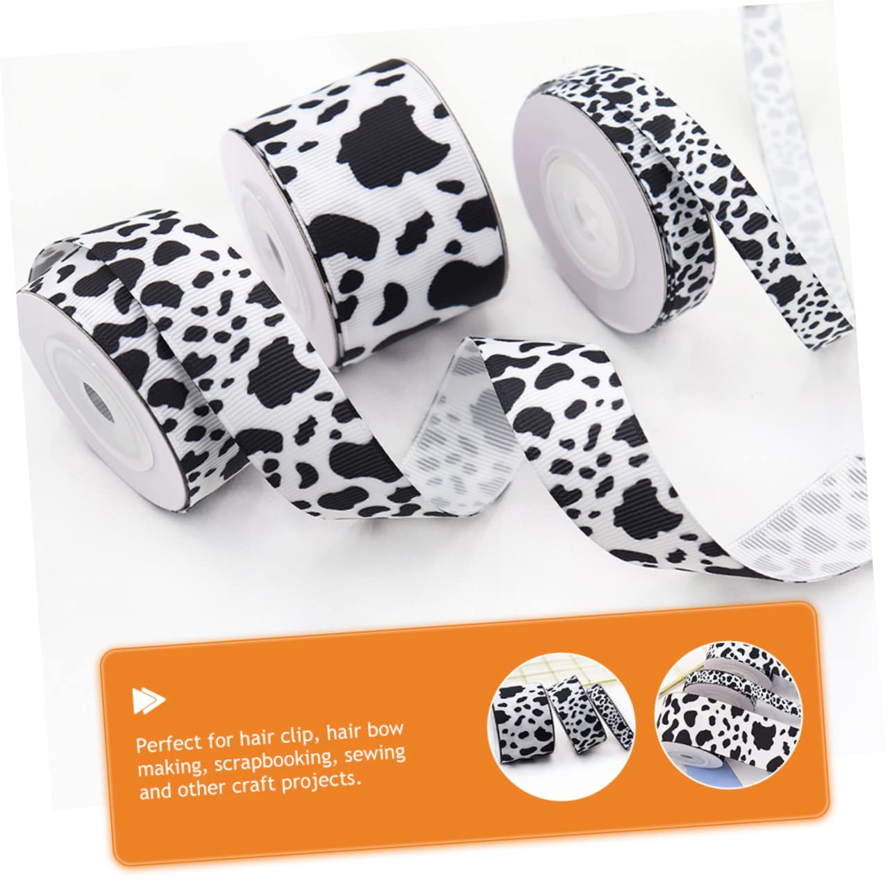 NUOBESTY 2 Sätze Kuhband Geschenkbänder Geschenkband Geschenkschleifen Für Band Für Blumenstrauß Hochzeitsband Ribbon Bandfeile Kuh Druckt Band Polyesterband 2 Rollen * 2