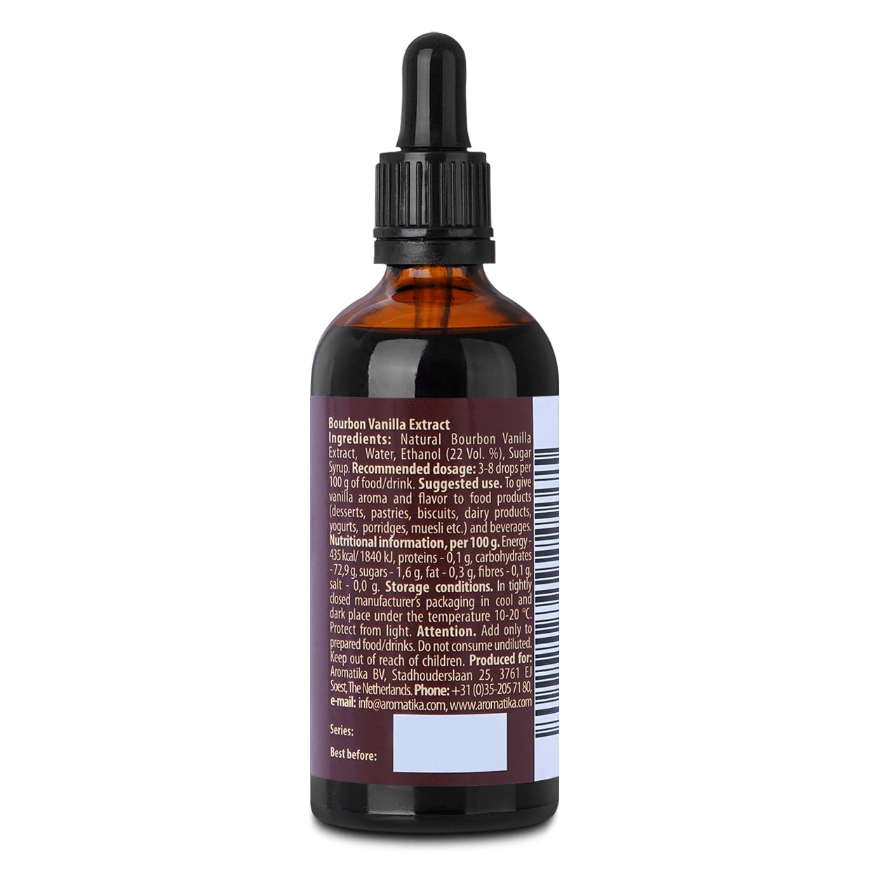 Estratto Vaniglia Bourbon 100ml - Flacone in Vetro Scuro con Contagocce - Essenza di Vaniglia per Cucinare e Cuocere - Vegano - Senza Glutine - Bourbon Vanilla per Pasticceria e Dolci
