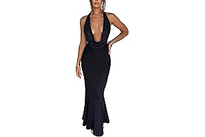 Women's Deep V Halter Maxi Dress for a Sexy Summer Soiree