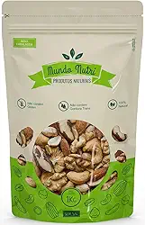 1kg Mix Castanhas De Caju, Pará, Nozes E Amêndoas - Sem Sal