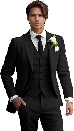 Mens Suit Slim Fit Suits for Men 3 Piece Suit Men Single Breasted Wedding Prom Party Jacket Vest Pants Tuxedo Suits Set