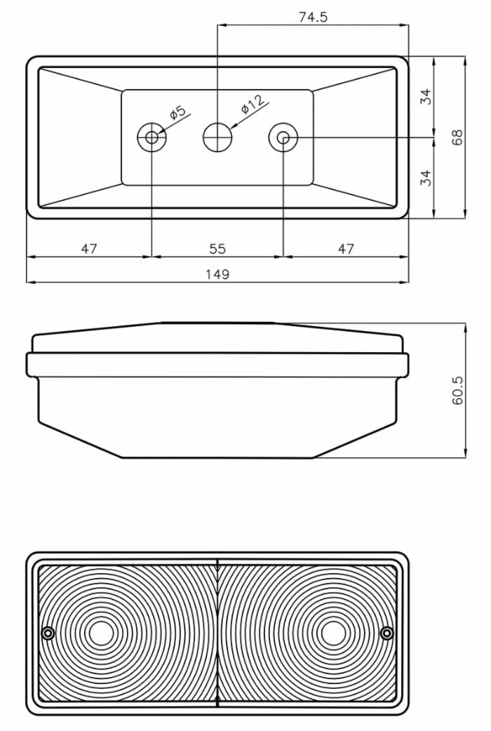 Ama Fanale Anteriore Destro e Sinistro 149x68 mm per Trattori e Macchine da Lavoro – Doppia Funzione di Posizione e Direzione, Made in Italy
