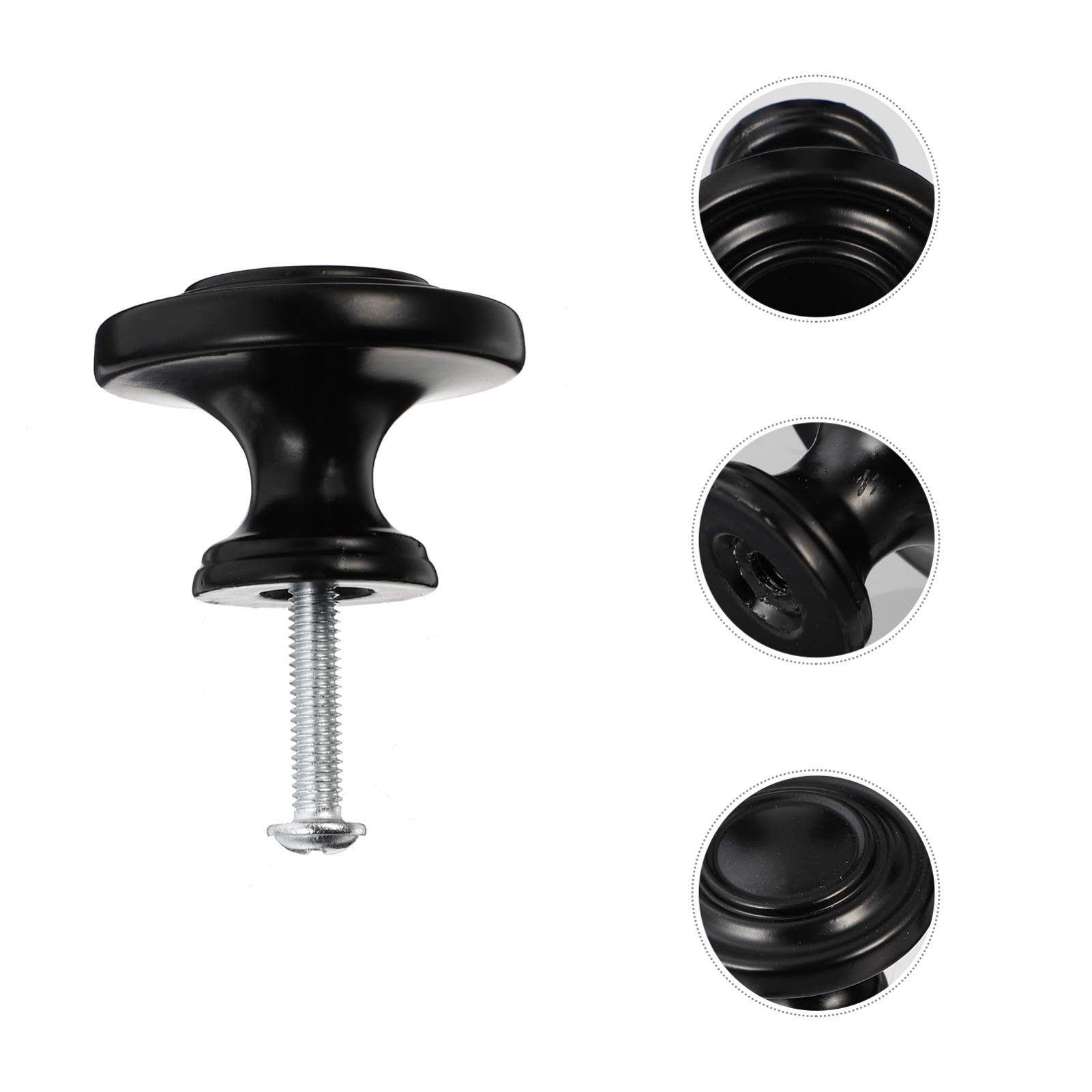 Pomelli Rotondi in Lega di Zinco Nera, 12 Pezzi per Cassetti e Porte | Finitura Nordica, Design Unico, Lavorazione Accurata, Uso su Armadi e Guardaroba