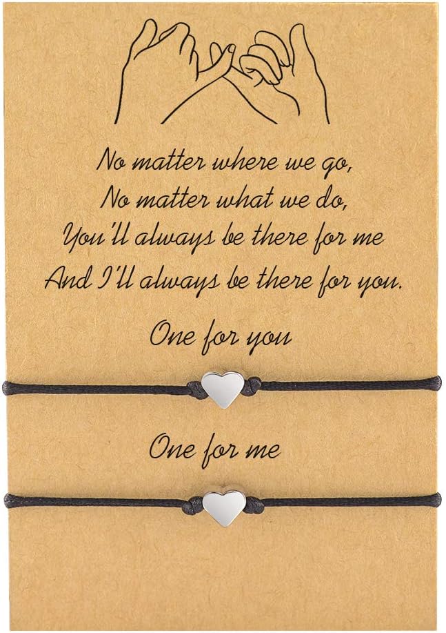 Matching Bracelets for Couples Best Friends Pinky Promise Bracelets Birthday Gifts for Family Sister Women Men