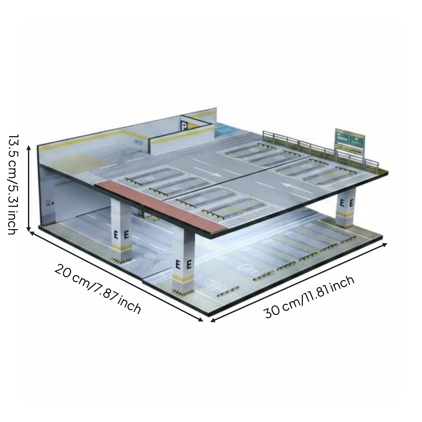 Toy Modello Garage Espositivo Diorama Auto Cittadino Scena Parcheggio Plastico Architettonico a Livelli con Illuminazione Interna in PVC E Adatto per, Scena 05 Del Garage Sotterraneo Con Luci