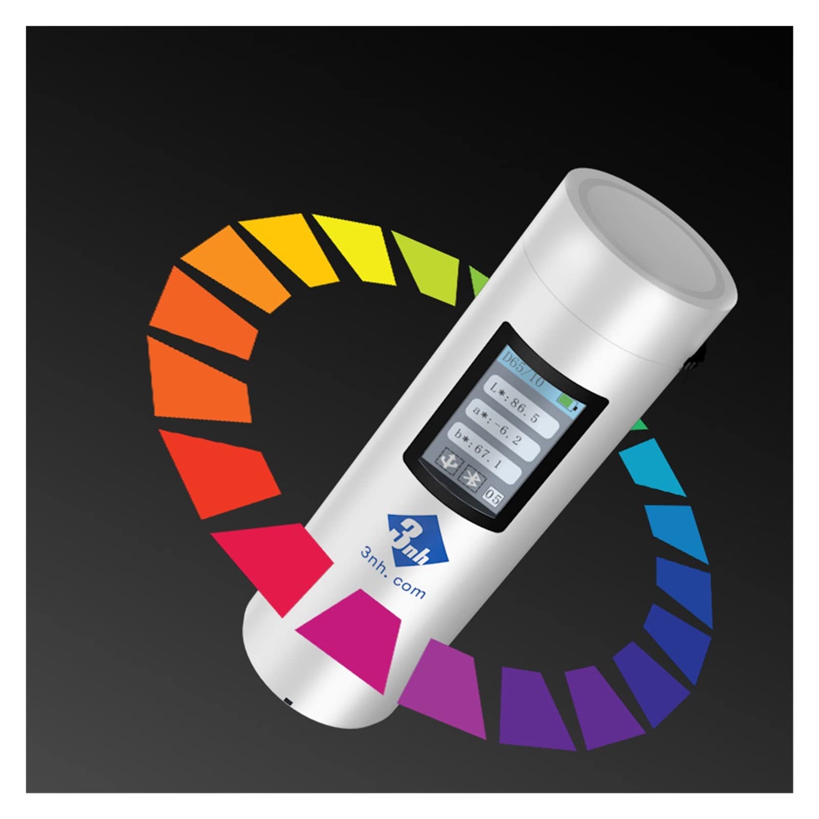 Colorimeter, Portable Colorimeter Professional Colorreader CR1 with APP 8mm Measuring Aperture Portable Colorimeter High Accuracy 0.1(CR1)