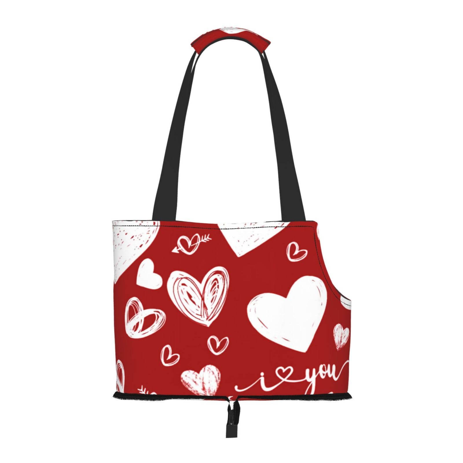 Xsovgoi Pet Carrier Purse, Valentines Day Dog Tote Bag Carrier, Pet Cat Tote Bag