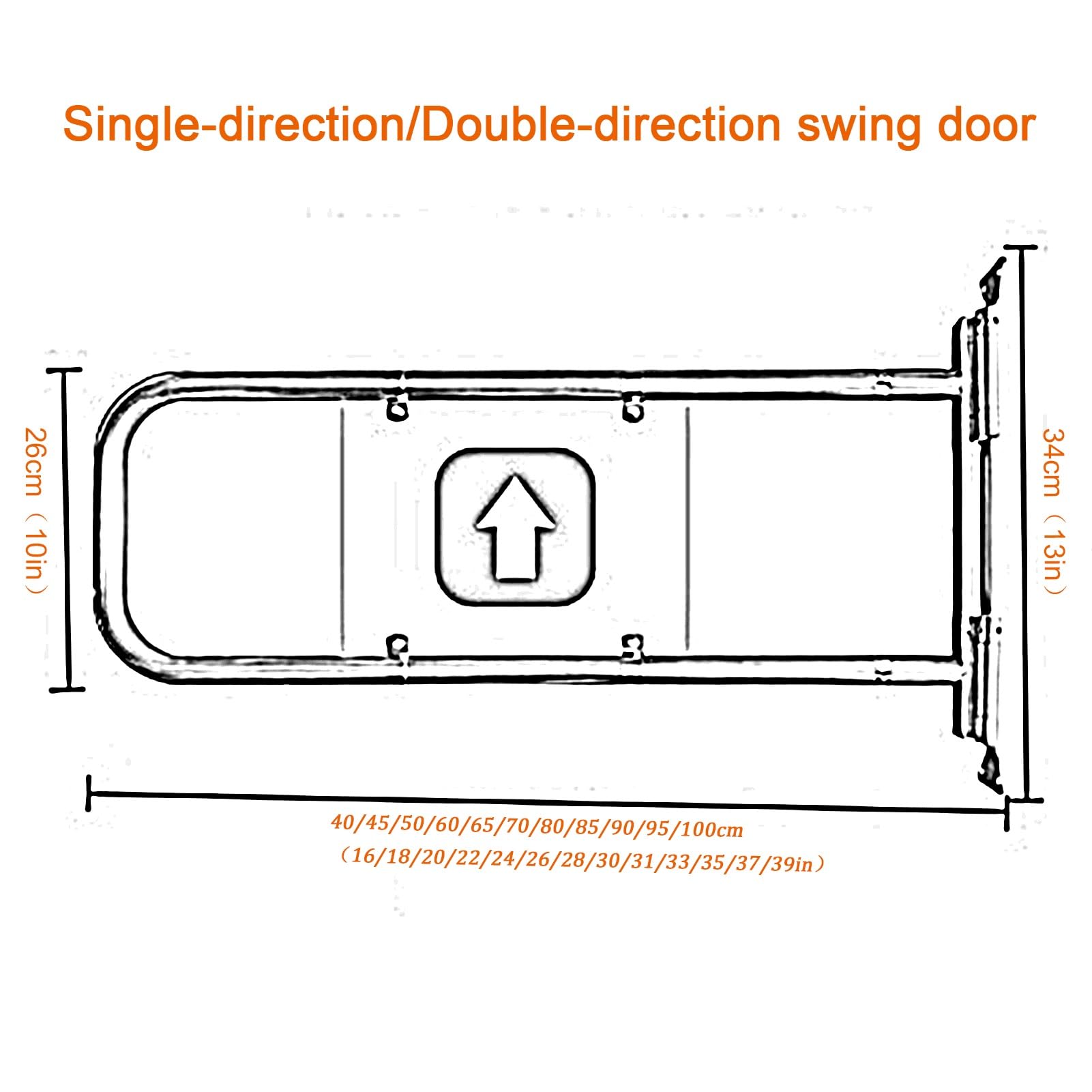 Puerta de seguridad de entrada de acero inoxidable con resorte, puerta de acceso peatonal de 1 vía, puerta batiente de supermercado, barrera de mostrador, 55 cm