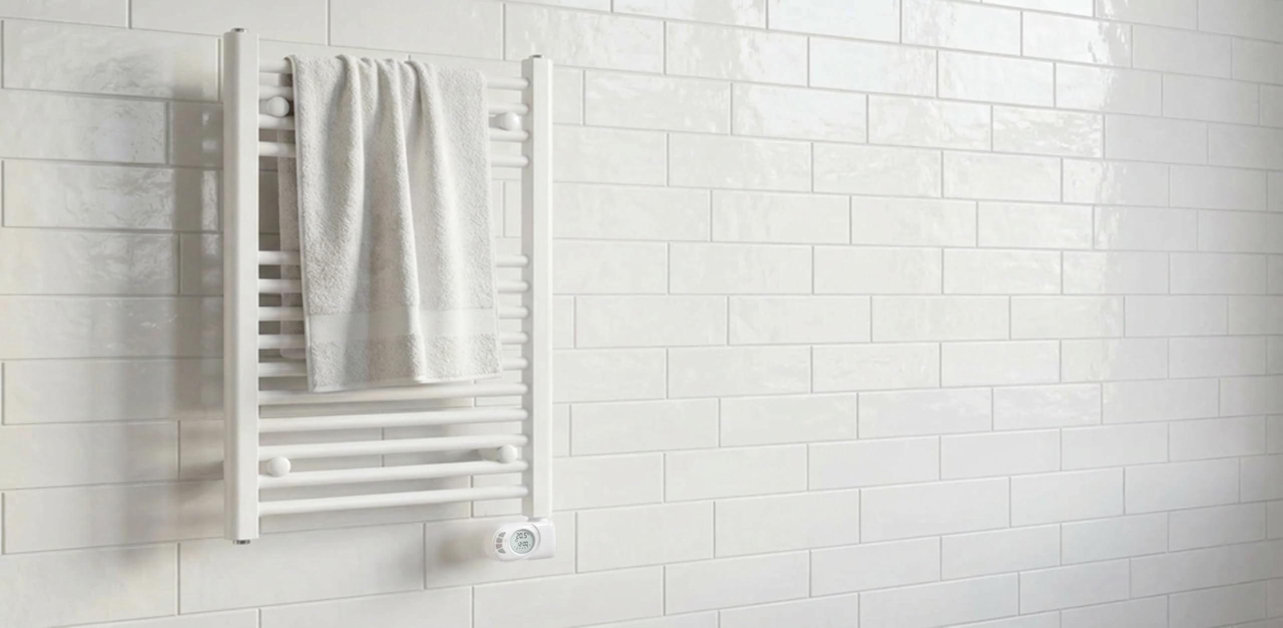 ADAX Comfort Scaldasalviette Elettrico 500x874 mm – Termoarredo Elettrico Bagno con Termostato, Porta Asciugamani da Parete, Radiatore Elettrico Scalda Salviette, 300W, Bianco, IP44