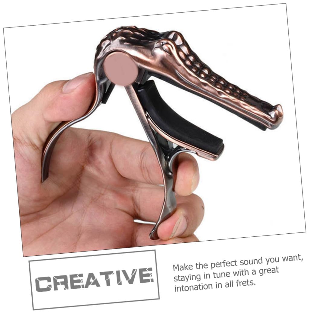 Mikinona 3pièces Capodastre Métal Crocodile Pour Guitare Clip Modifié Pour Facile Du Robuste Et Durable Cuivré