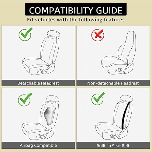 Miniatura 6 de Funda de cuero para asiento de automóvil, 1 unidad, protectores universales sin laterales con almohadillas para cinturón de seguridad, fundas de