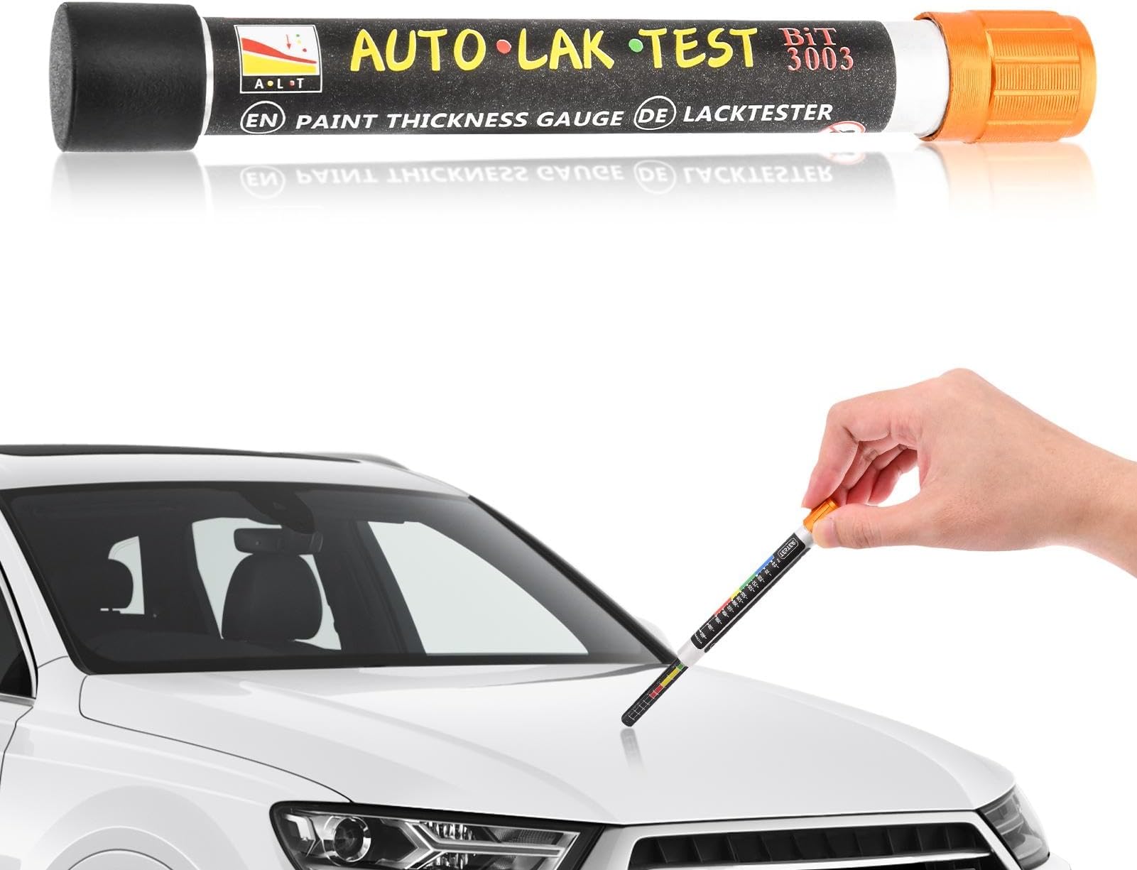 Paint Thickness Gauge, Car Body Damage Detector Pen Thickness Tester Meter Gauge, Crash-Test Check & Car Paint Inspection, Fit to Shopping for Used Car(Size:1pc)