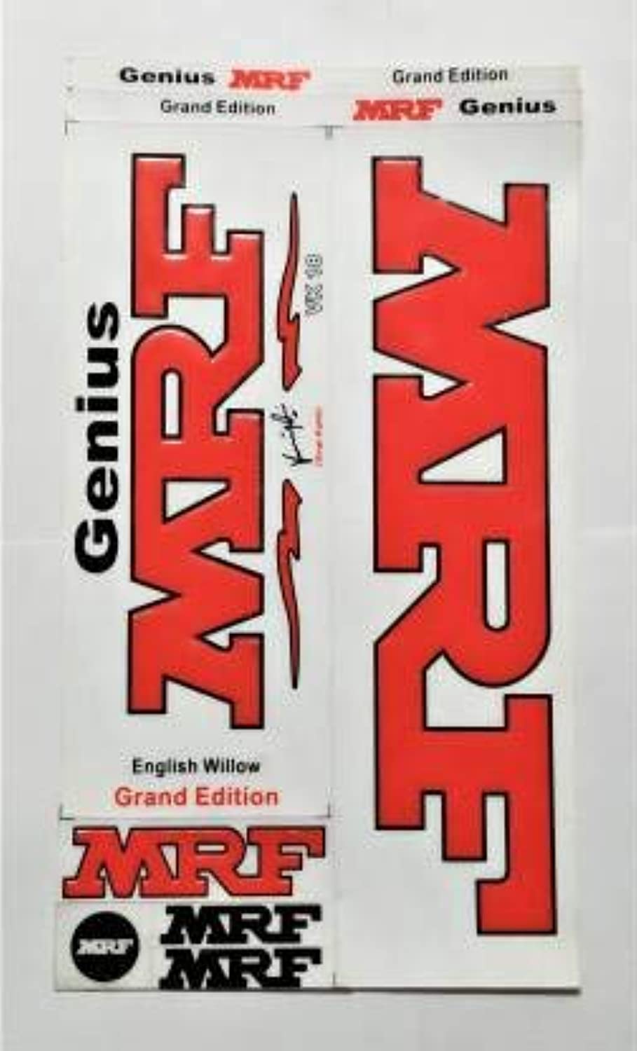 Kyrios VK Embossed Wooden Premium MRF Sticker for Cricket Bat - Red
