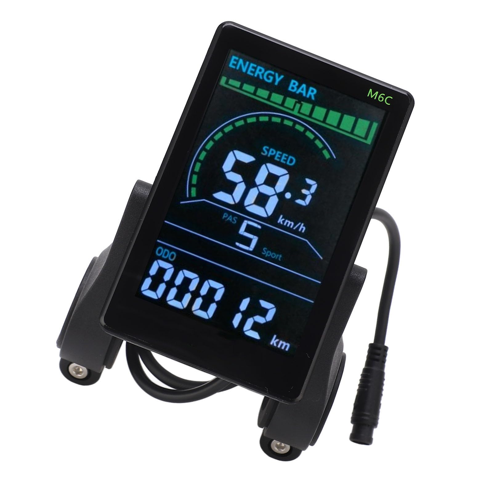 Electric Scooter Bike LCD Display,6Pin Cable Headlight Connector, M6C Electric Bicycle LCD Display Meter LCD Electric Display Control Panel for Electric Scooter Bike, for 24V 36V