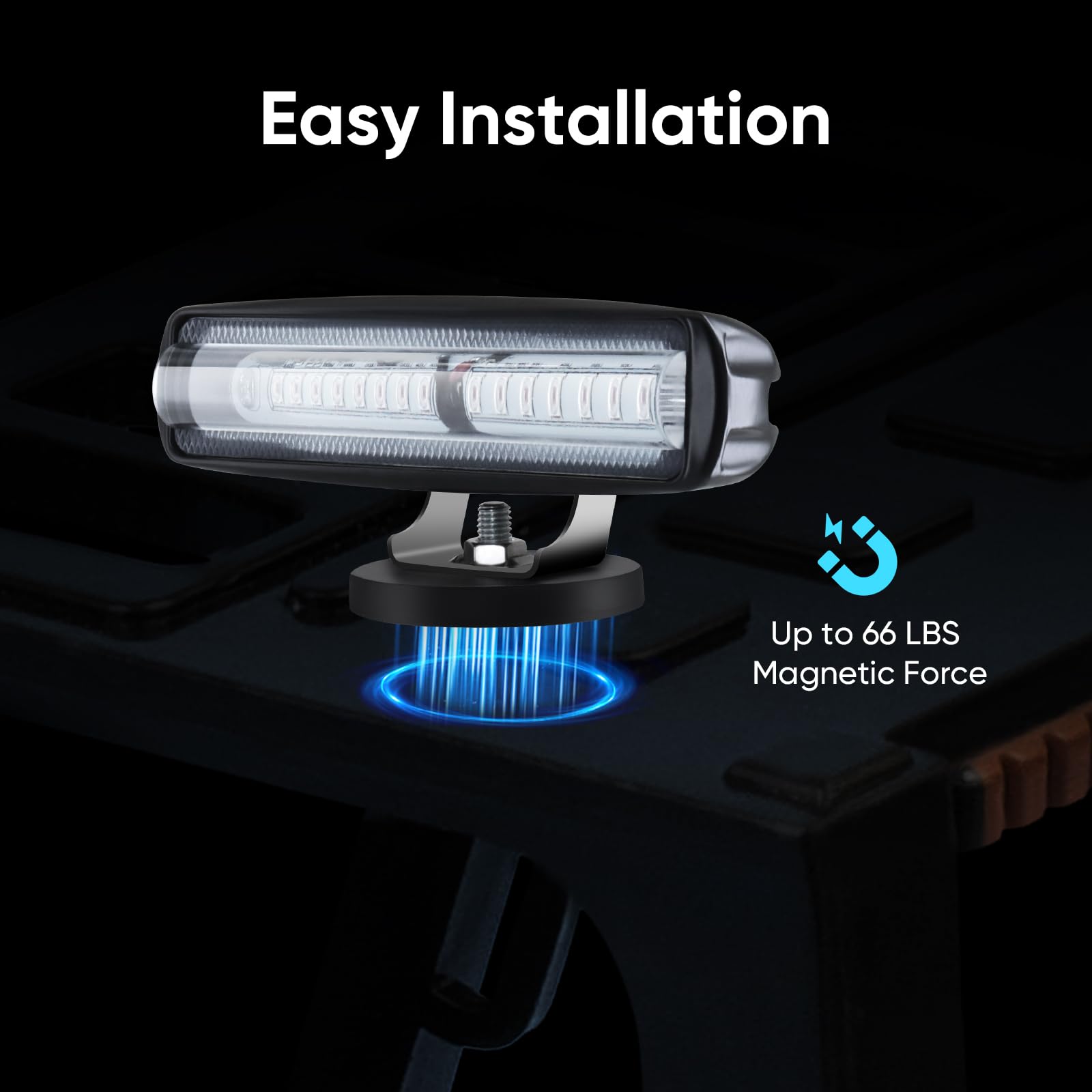Lumière de sécurité industrielle de 30 W pour chariot élévateur – Zone d'avertissement de ligne droite rouge, boîtier en aluminium robuste étanche IP68, support de montage réglable avec base