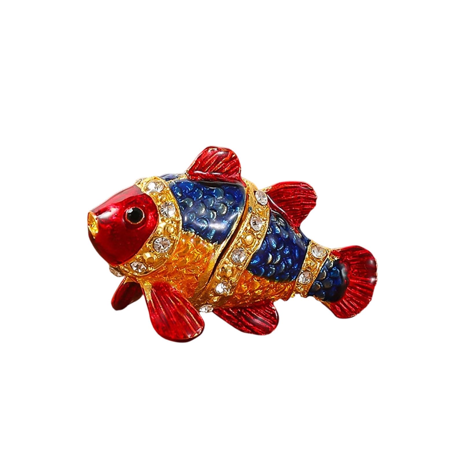 Msioytog Handcraft Retro Fish Jewelry Organizers with Spacious Compartments Suitable for Bedroom Dresser Display Handcrafted Metal Mixture Box