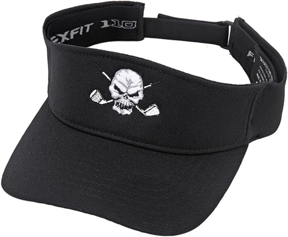 Tattoo Golf Black Golf Visor with Skull Design