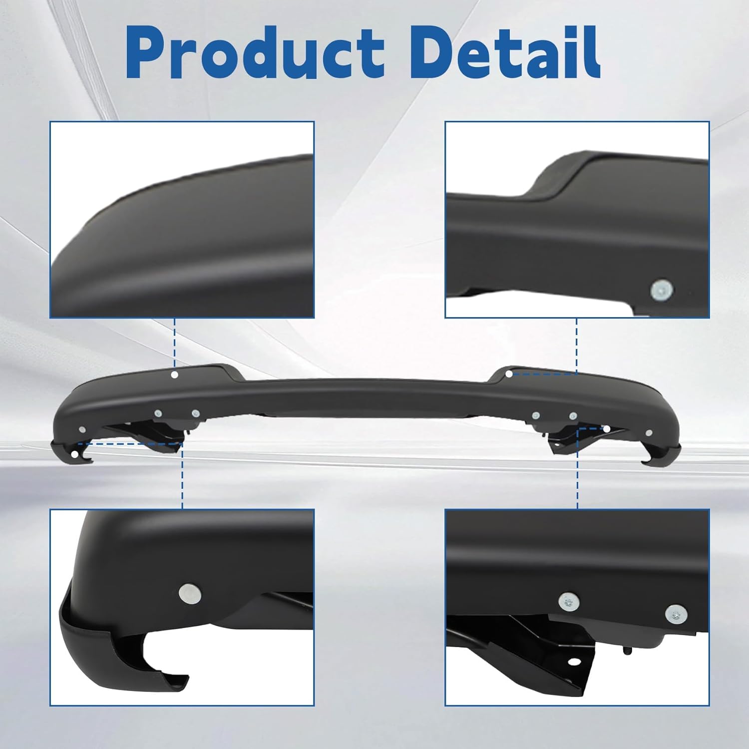 Black Steel Rear Bumper Assembly without Park Assist Sensor Holes Replacement for Express Savana 1500 2500 3500 1996-2021 GM1103143