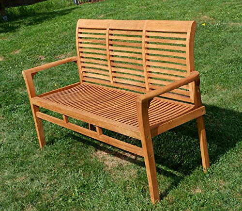 TEAK Design Gartenbank 150cm Parkbank Sitzbank 3-Sitzer Bank Gartenmöbel Holz sehr robust Modell: ALPEN von AS-S - 6