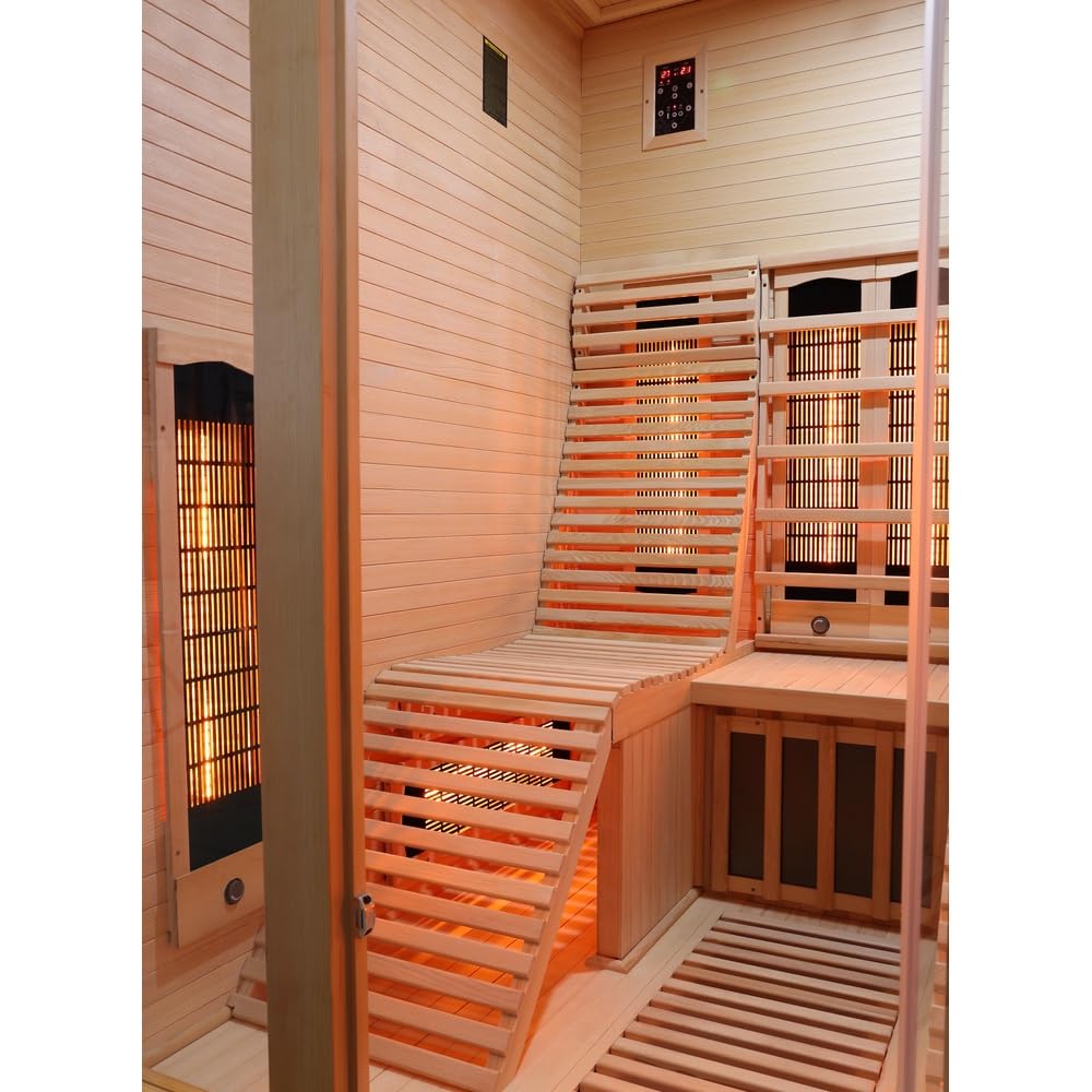 Bagno Italia Sauna 150x150 cm con piastre infrarossi full spectrum due posti bluetooth luci led