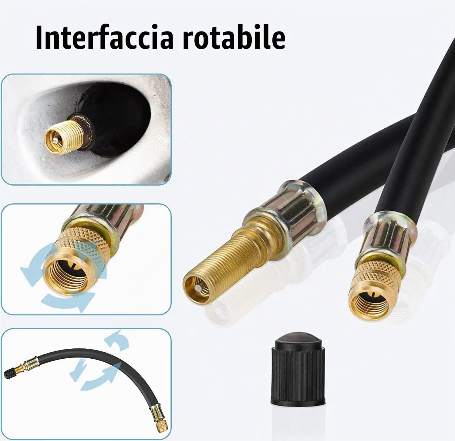 Pneumatici Estensione Valvola Prolunga valvola Adattatore 2 Pezzi Prolunga per Valvola in Rame per Scooter MonopattinoAuto Moto Bici Scooter Camion Gomma Estensori Valvola | Estensione valvola