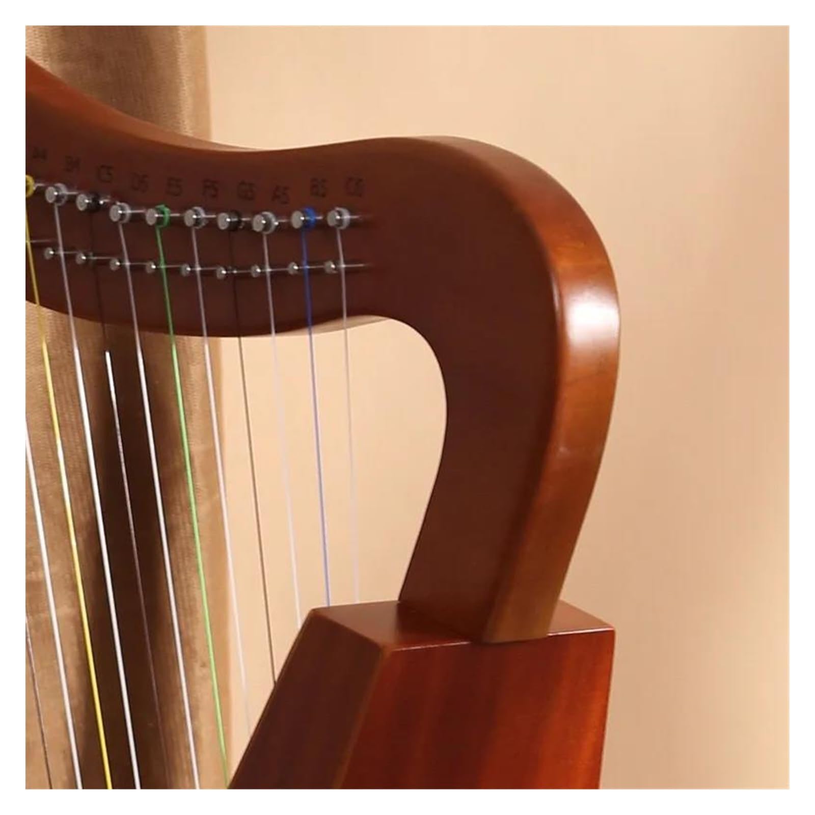 Anfänger harfe 15/19 Saiten Chromatische Leier Tragbare Harfe Holzleier Mit Zubehör Anfänger Saiteninstrumente Schöne Geschenke(19 strings)